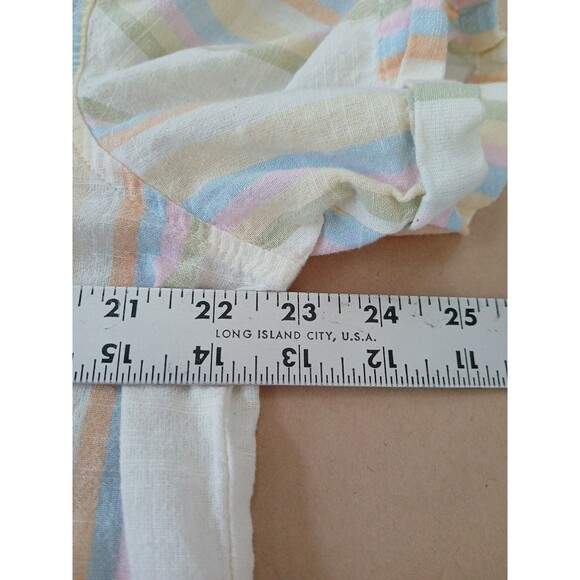 Natural Reflections Womens L Short Sleeve Shirt Top 100 % Cotton Button Up - Picture 4 of 6